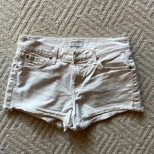 White jean shorts